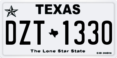 TX license plate DZT1330