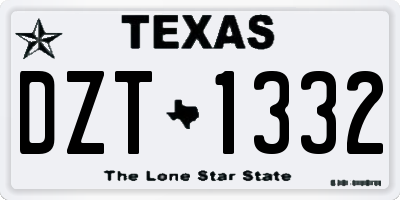 TX license plate DZT1332