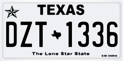 TX license plate DZT1336