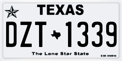 TX license plate DZT1339