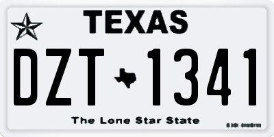 TX license plate DZT1341