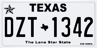 TX license plate DZT1342