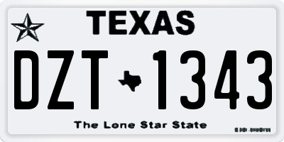 TX license plate DZT1343
