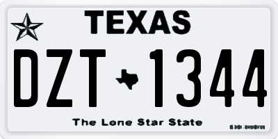 TX license plate DZT1344