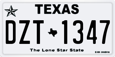 TX license plate DZT1347