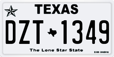 TX license plate DZT1349