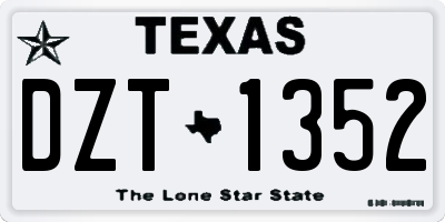 TX license plate DZT1352