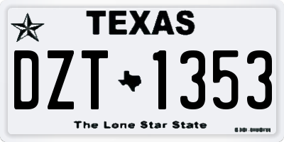 TX license plate DZT1353