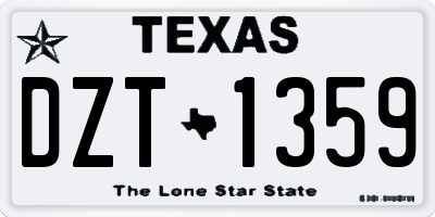 TX license plate DZT1359