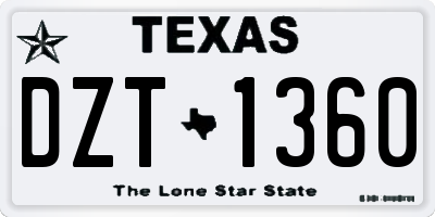 TX license plate DZT1360