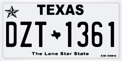 TX license plate DZT1361
