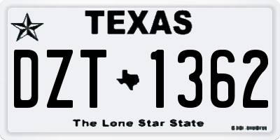 TX license plate DZT1362