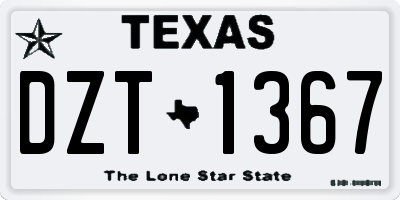 TX license plate DZT1367