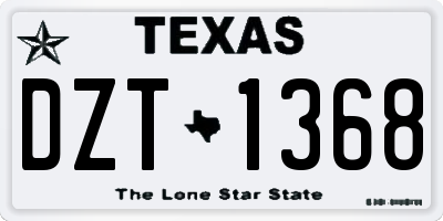 TX license plate DZT1368
