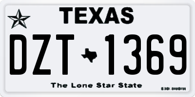 TX license plate DZT1369