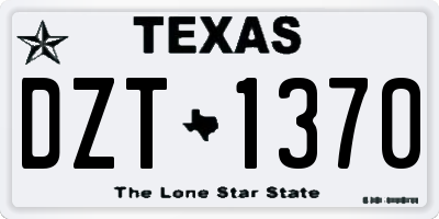 TX license plate DZT1370