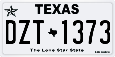 TX license plate DZT1373