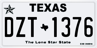 TX license plate DZT1376