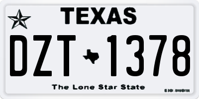 TX license plate DZT1378