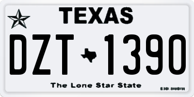 TX license plate DZT1390