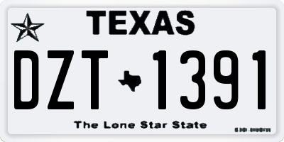 TX license plate DZT1391