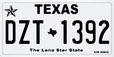 TX license plate DZT1392