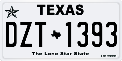 TX license plate DZT1393