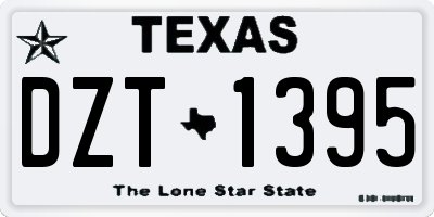 TX license plate DZT1395