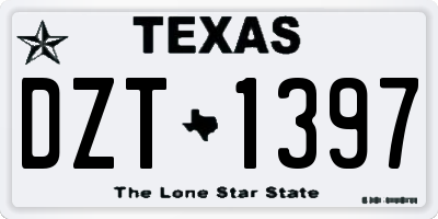 TX license plate DZT1397
