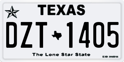 TX license plate DZT1405