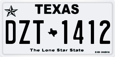 TX license plate DZT1412