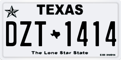 TX license plate DZT1414