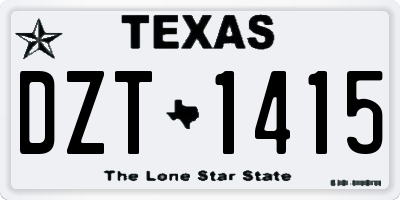 TX license plate DZT1415