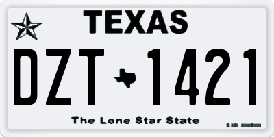 TX license plate DZT1421