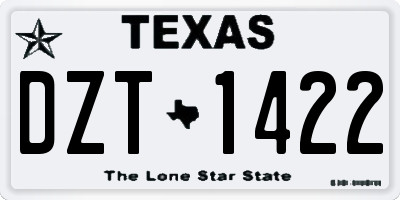 TX license plate DZT1422