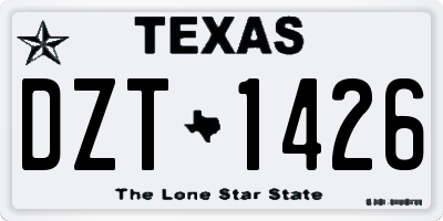 TX license plate DZT1426