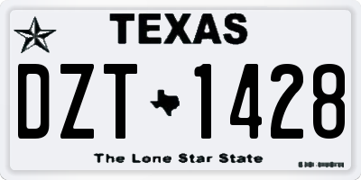 TX license plate DZT1428