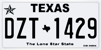TX license plate DZT1429