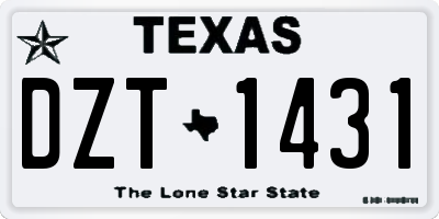TX license plate DZT1431
