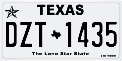 TX license plate DZT1435
