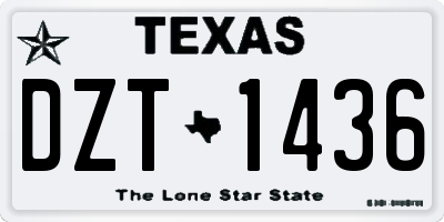 TX license plate DZT1436
