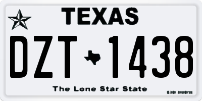 TX license plate DZT1438