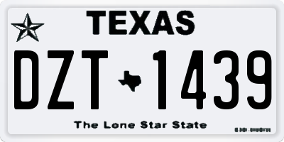 TX license plate DZT1439