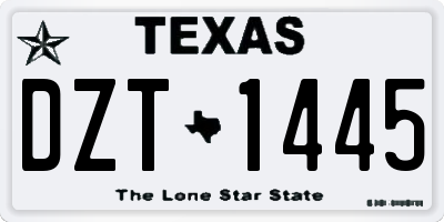 TX license plate DZT1445