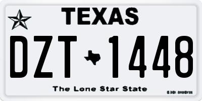 TX license plate DZT1448