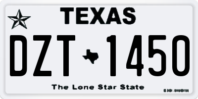 TX license plate DZT1450