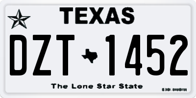TX license plate DZT1452