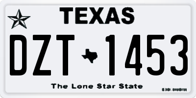 TX license plate DZT1453
