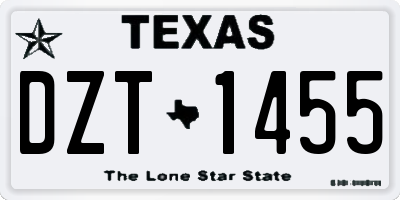 TX license plate DZT1455