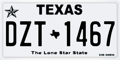 TX license plate DZT1467